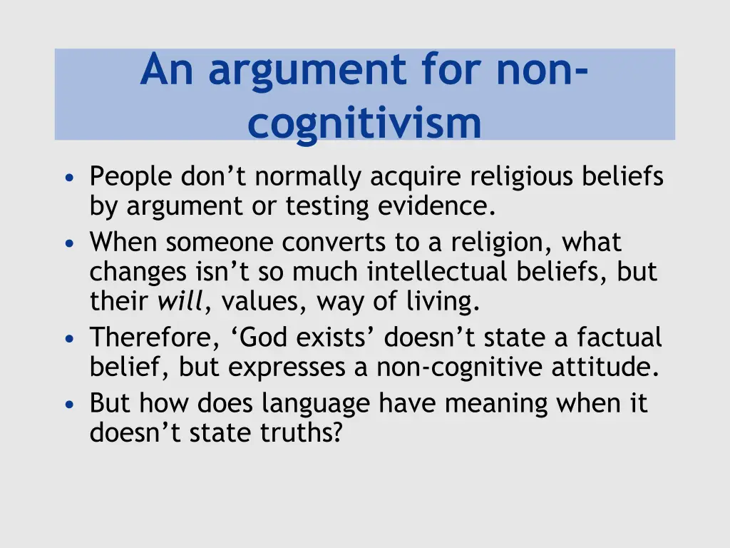 an argument for non cognitivism people