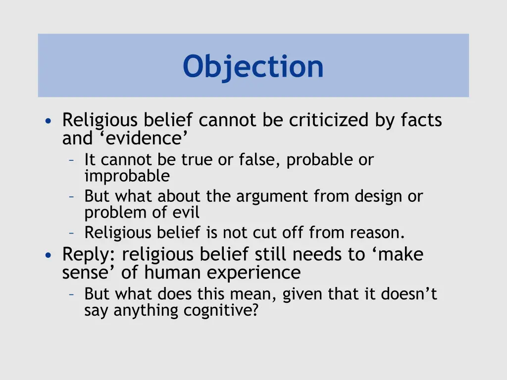 objection