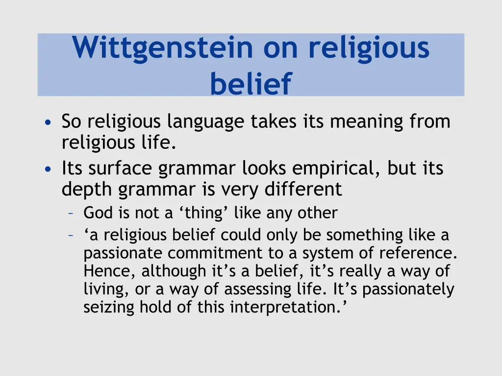 wittgenstein on religious belief so religious
