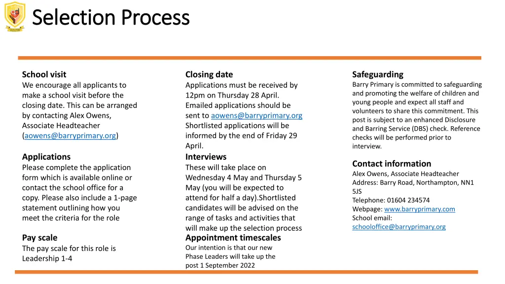 selection process selection process