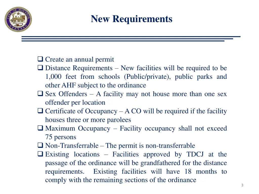 new requirements