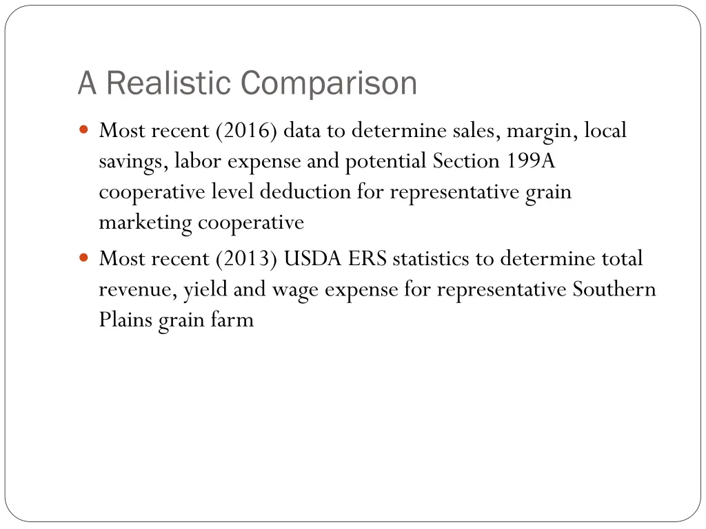 a realistic comparison