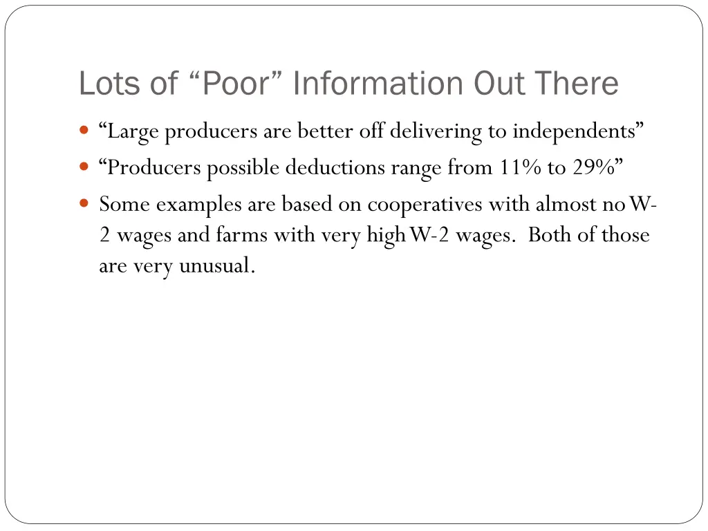 lots of poor information out there