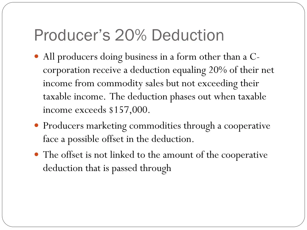 producer s 20 deduction