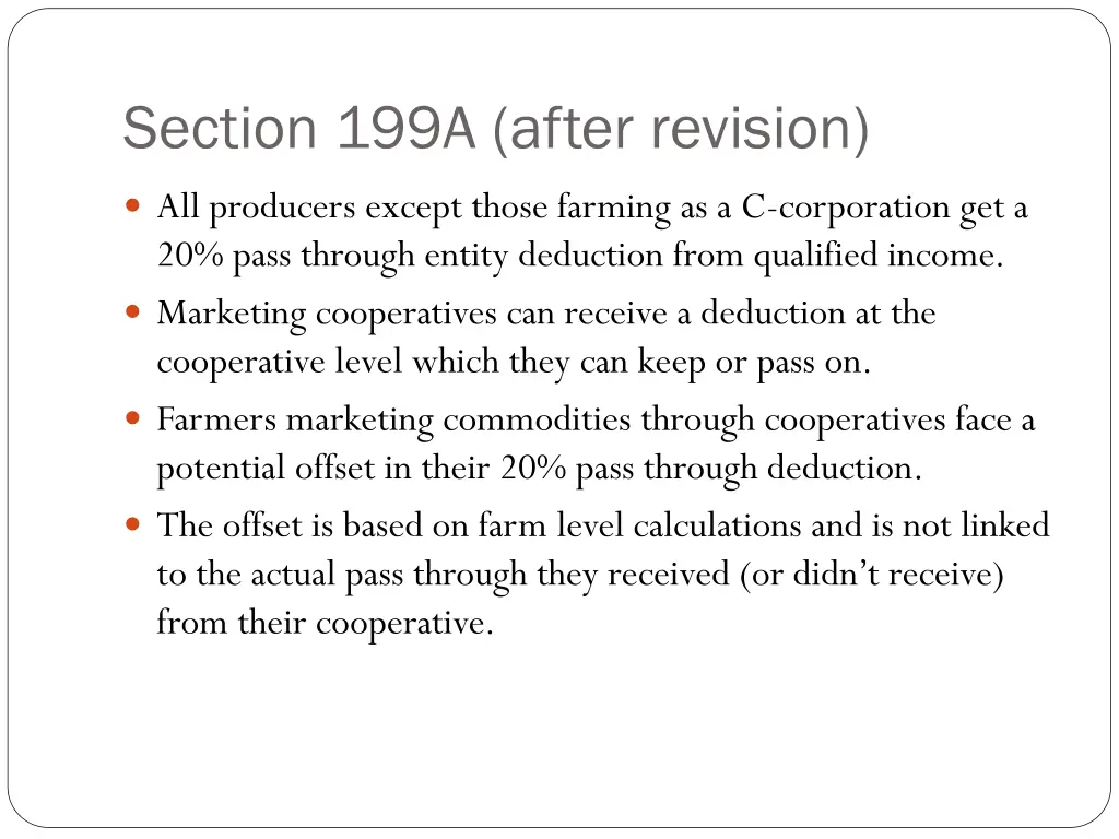 section 199a after revision