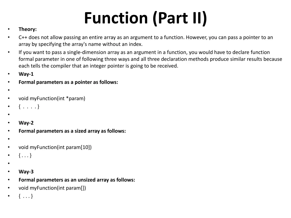 function part ii