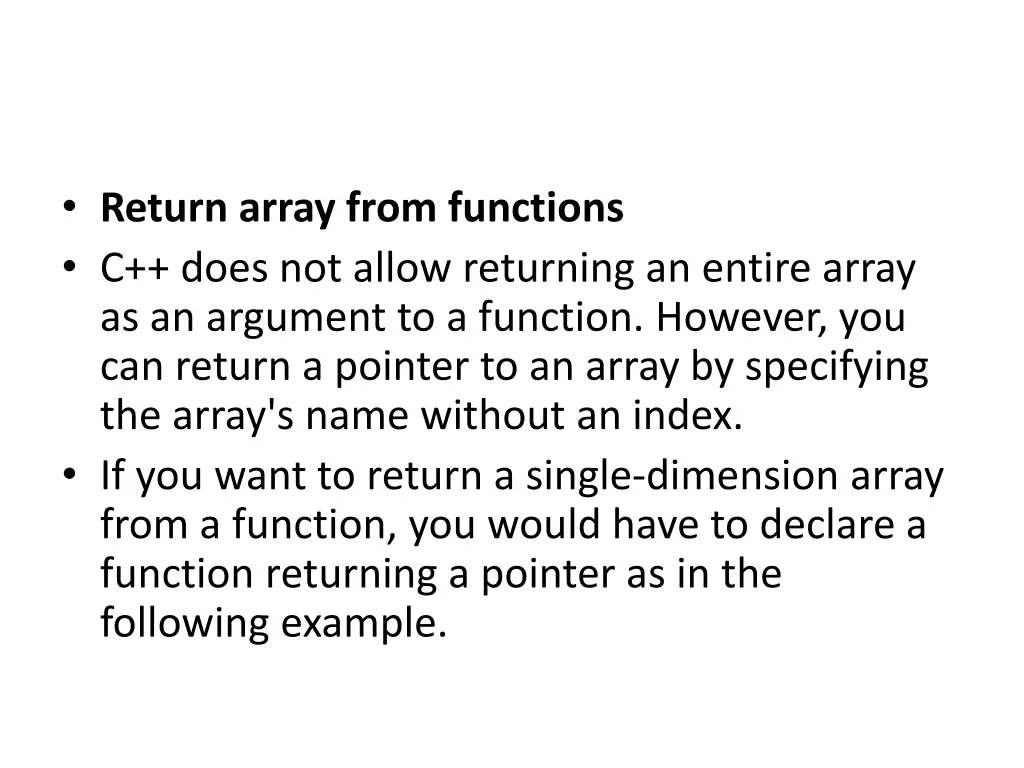 return array from functions c does not allow