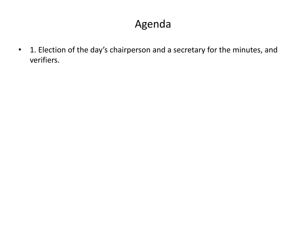agenda 1