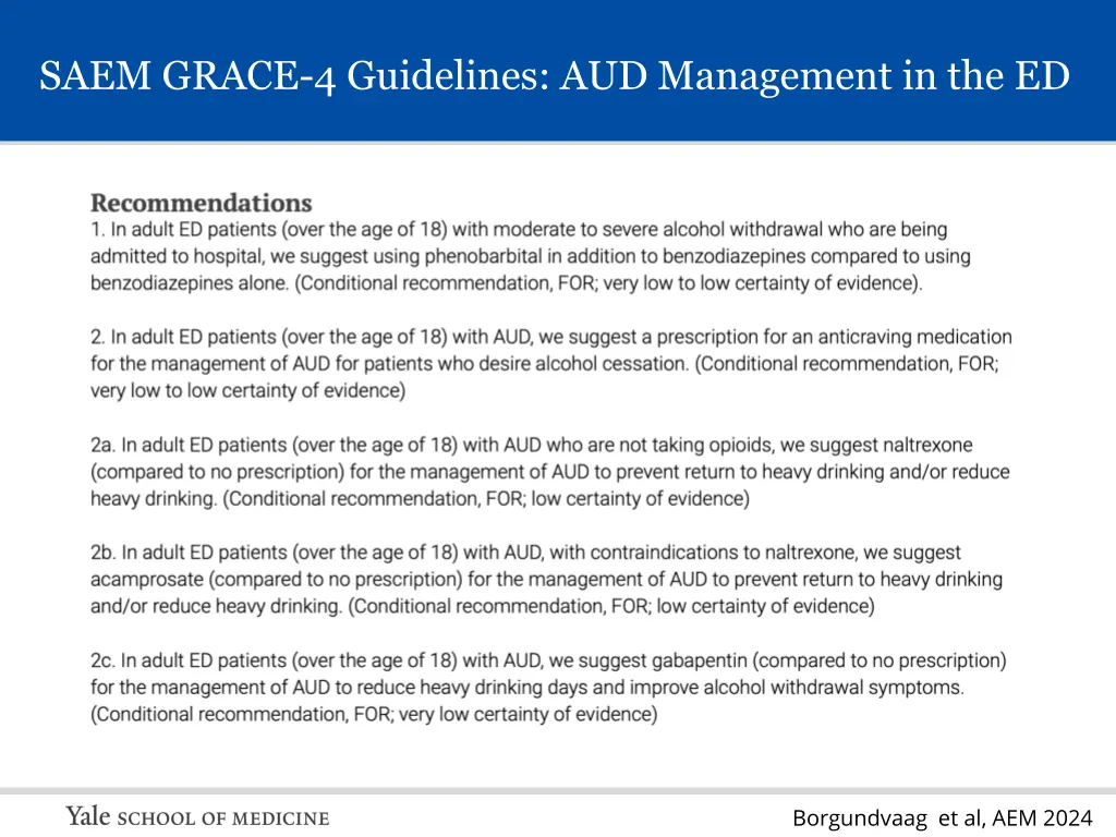 saem grace 4 guidelines aud management in the ed