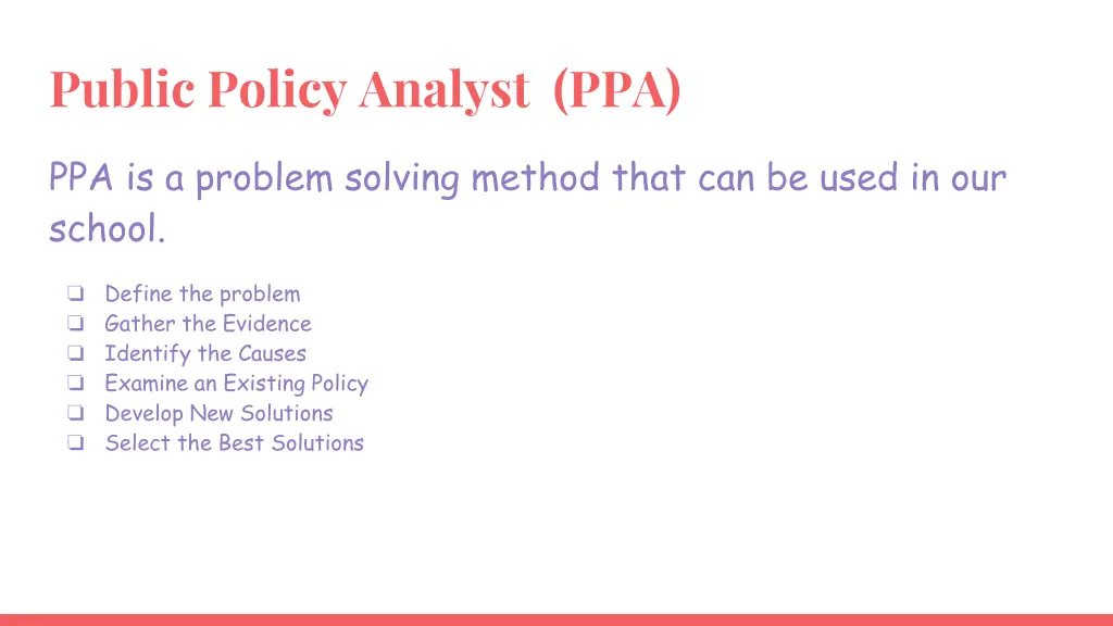 public policy analyst ppa