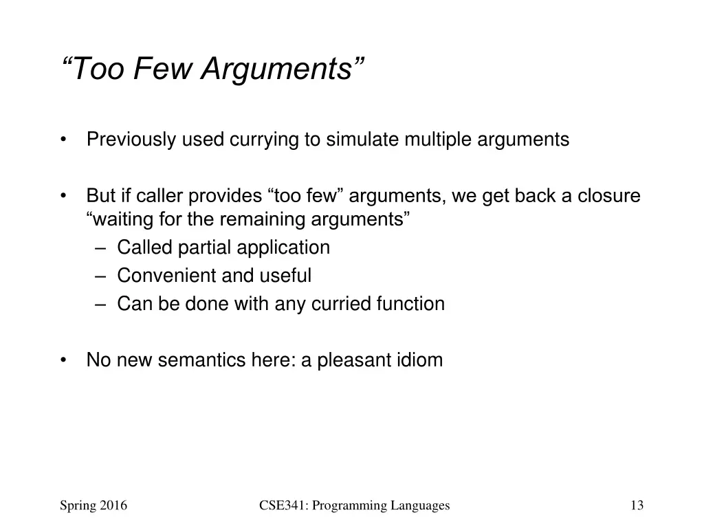 too few arguments
