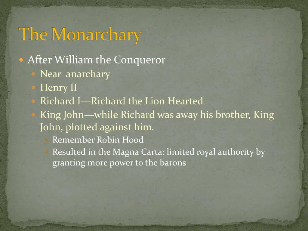 the monarchary