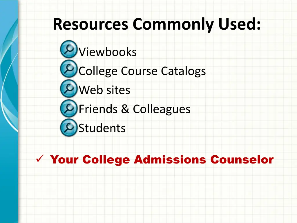 resources commonly used