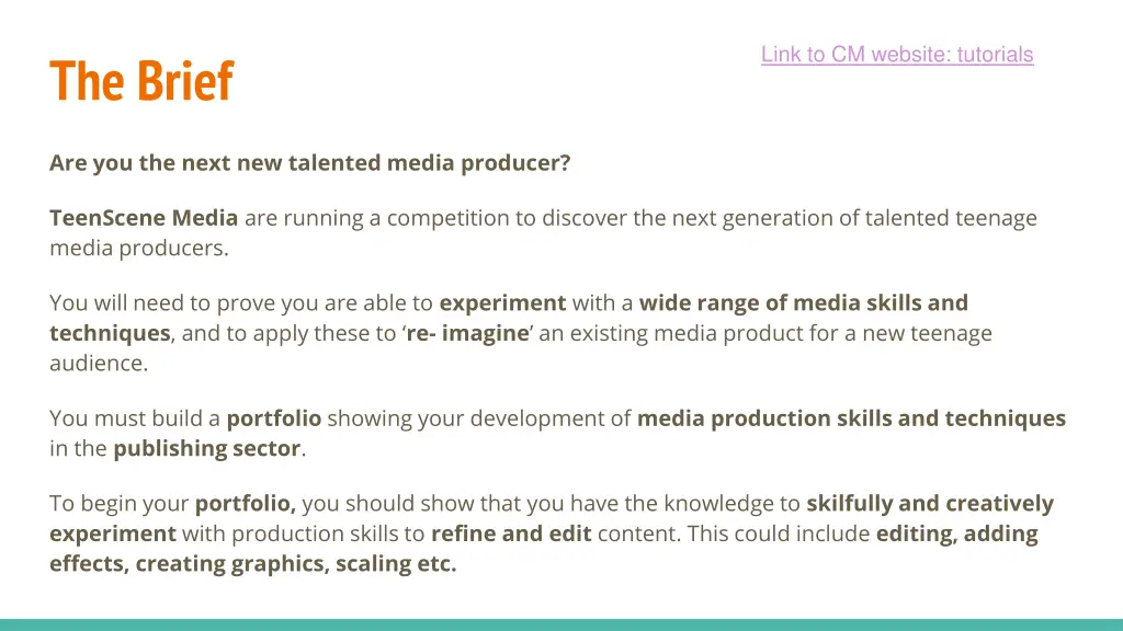 link to cm website tutorials