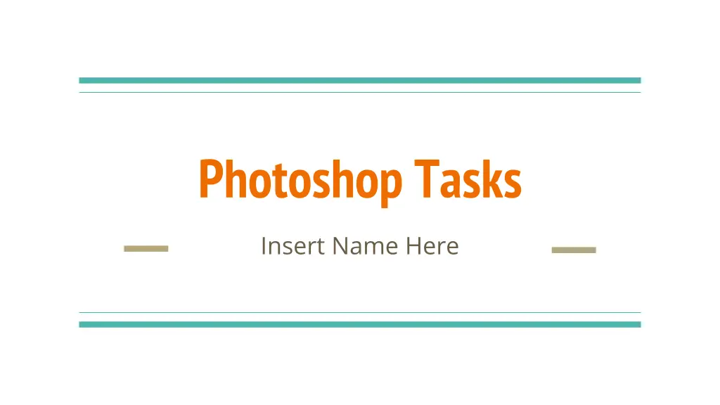 photoshop tasks
