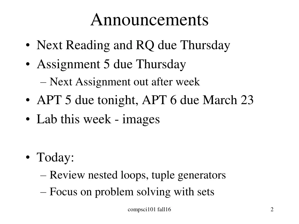 announcements