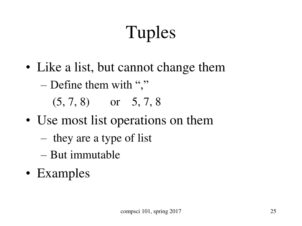 tuples