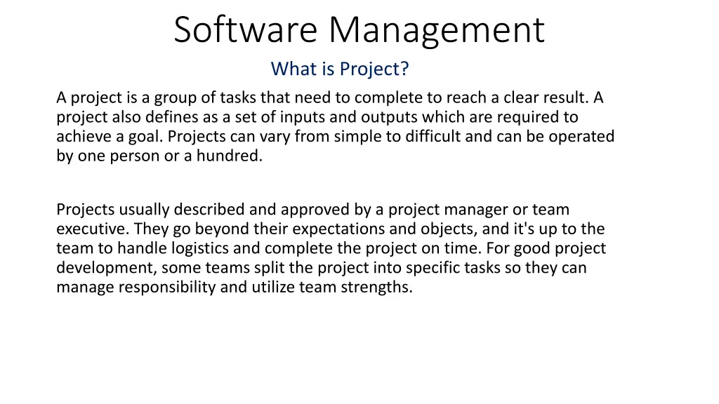software management what is project