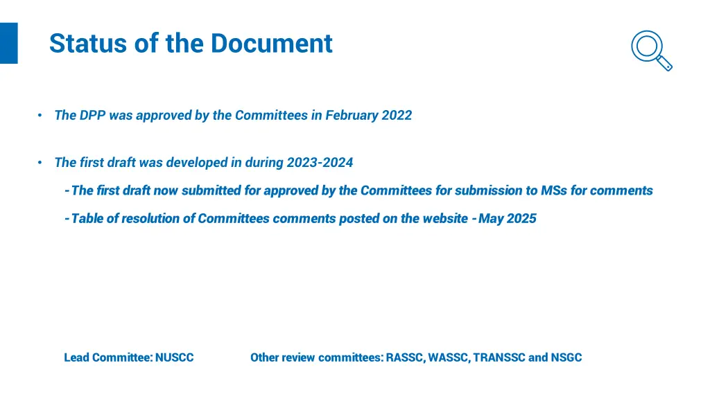 status of the document