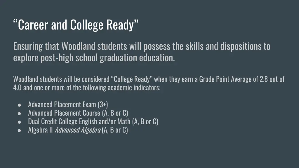career and college ready