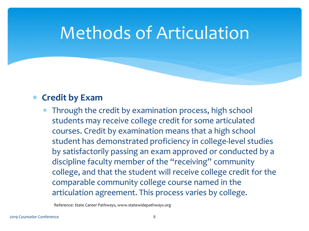 methods of articulation