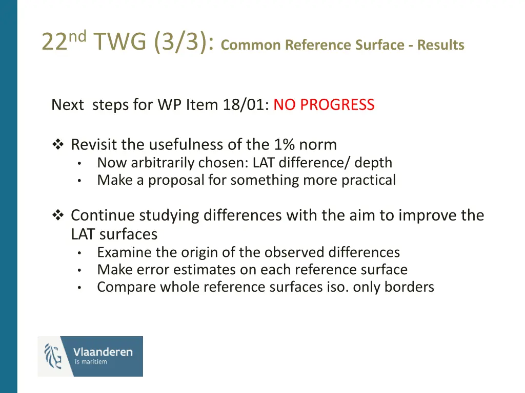 22 nd twg 3 3 common reference surface results