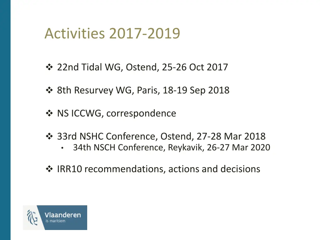 activities 2017 2019