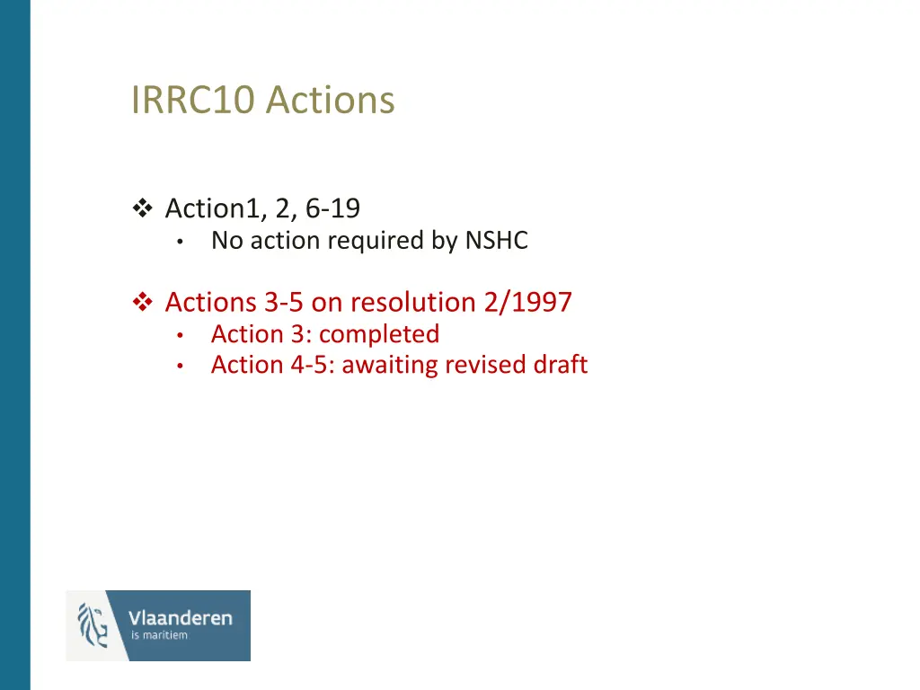 irrc10 actions