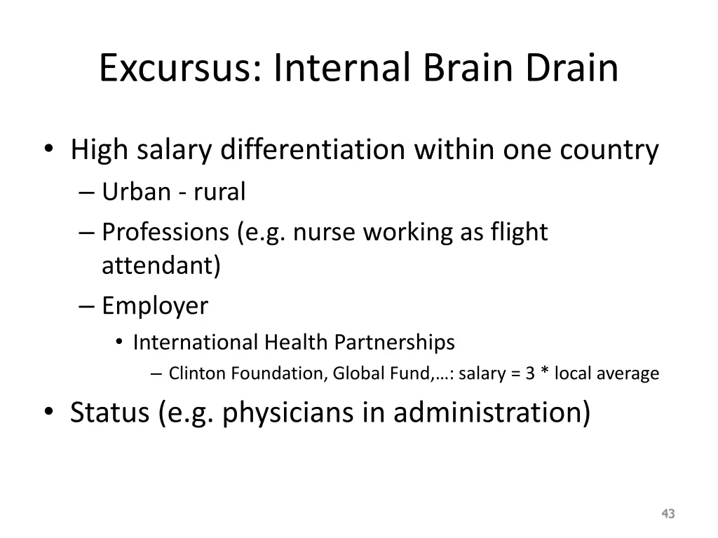 excursus internal brain drain