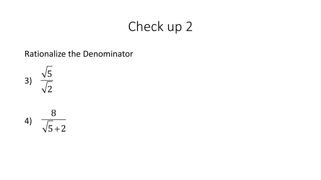 check up 2