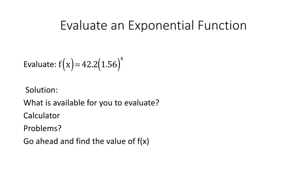 evaluate an exponential function