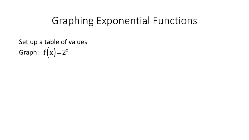 graphing exponential functions