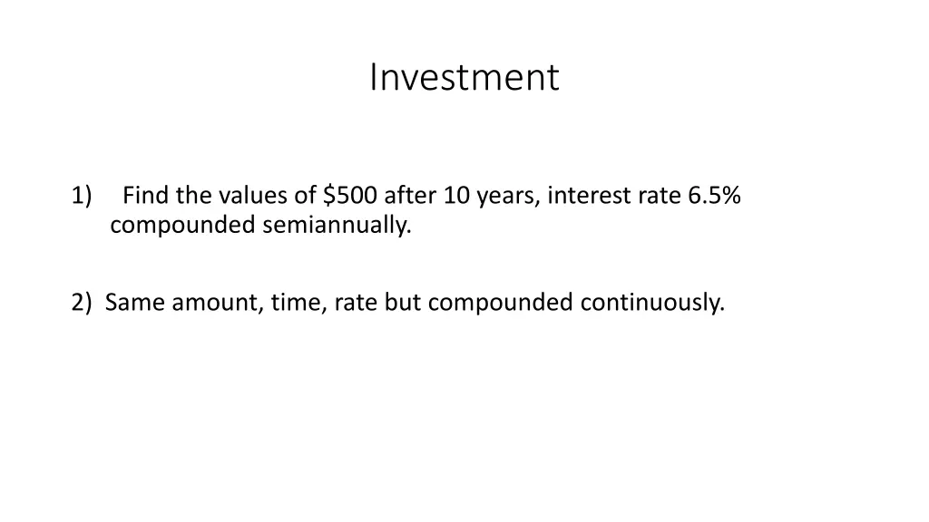 investment