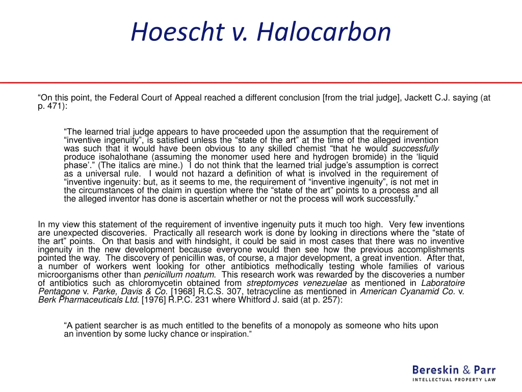 hoescht v halocarbon