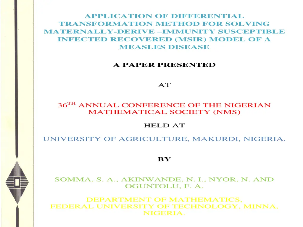 application of differential transformation method