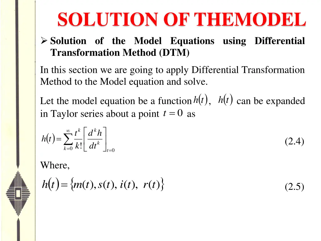 solution of themodel solution of the model