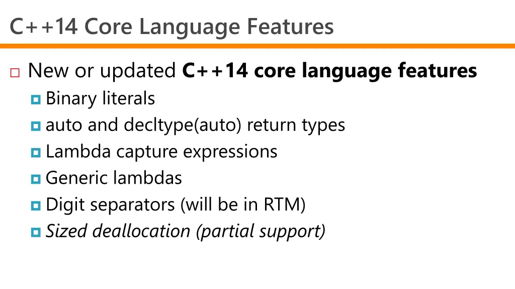 c 14 core language features