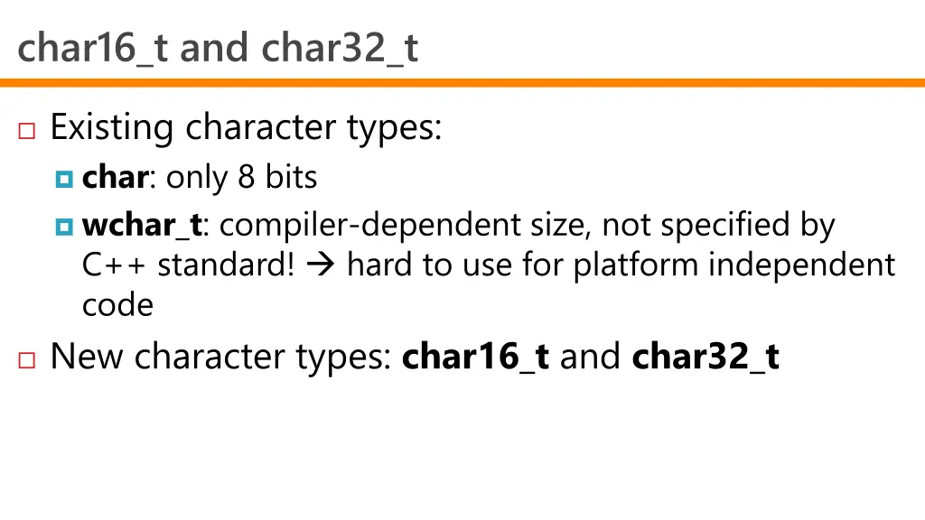 char16 t and char32 t