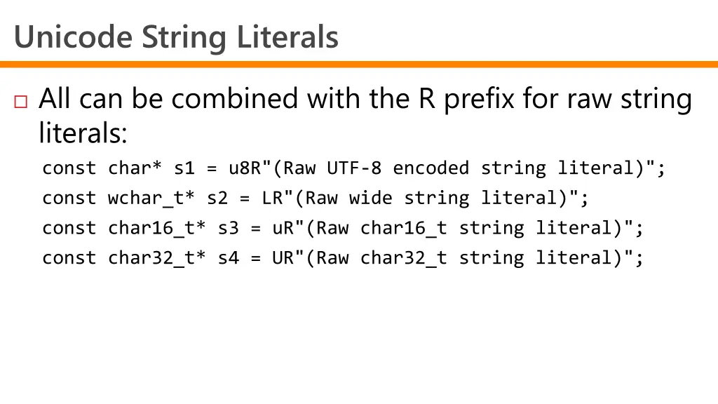 unicode string literals 1