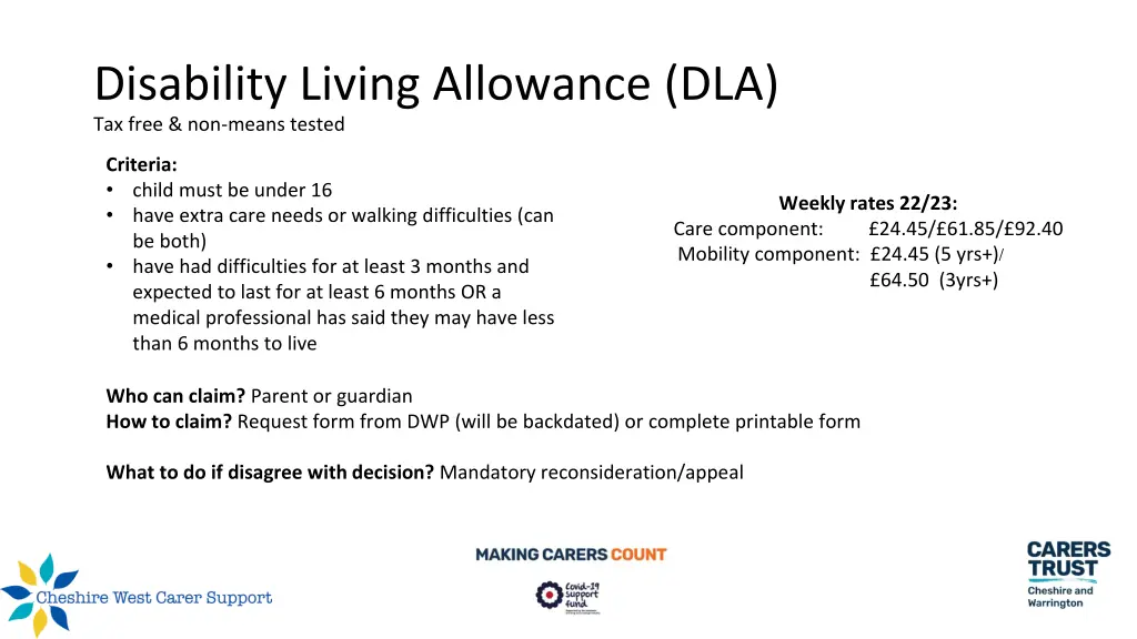 disability living allowance dla tax free
