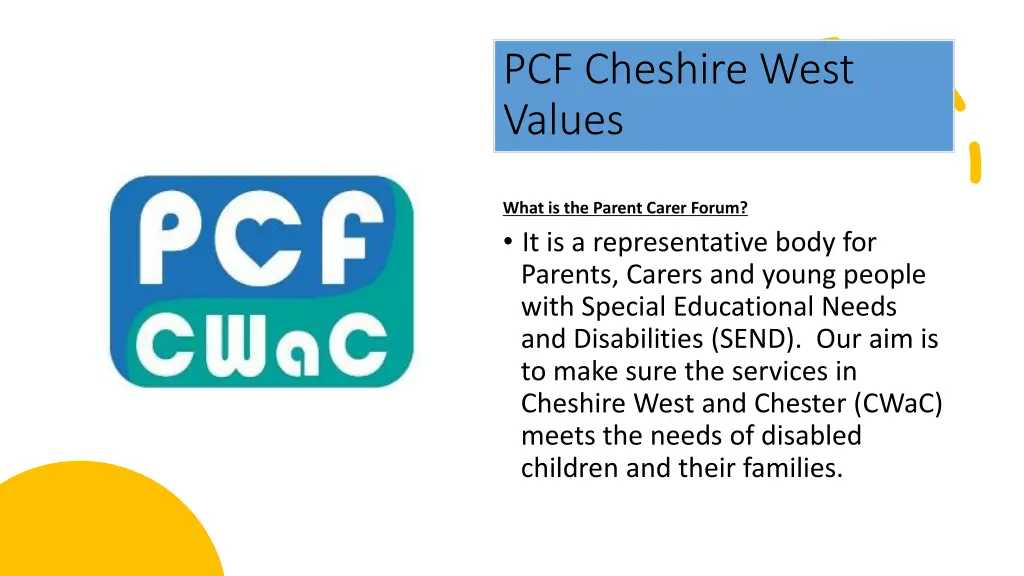 pcf cheshire west values