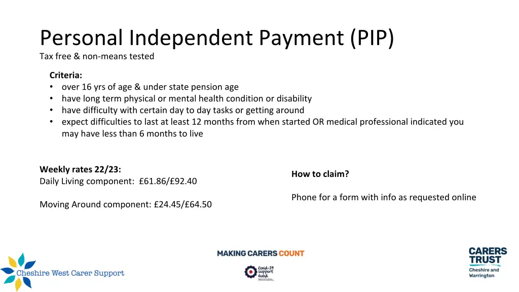 personal independent payment pip tax free