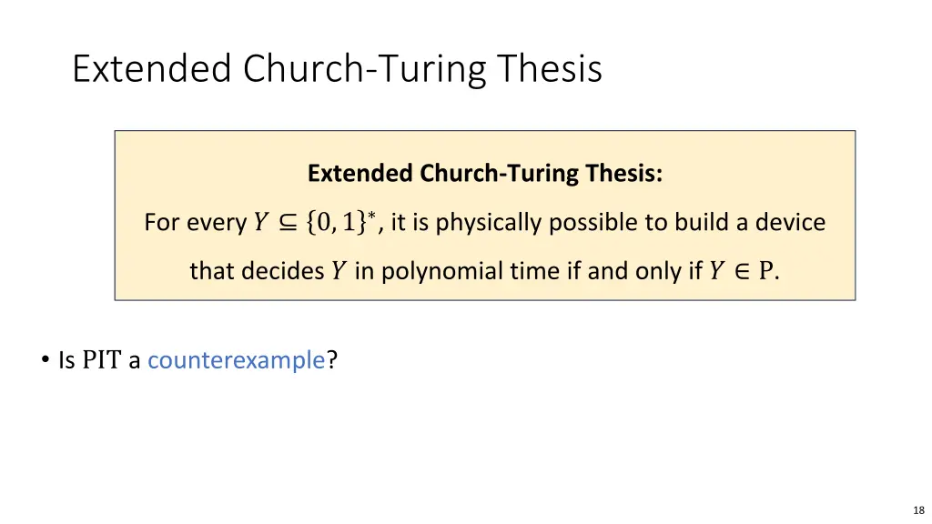 extended church turing thesis