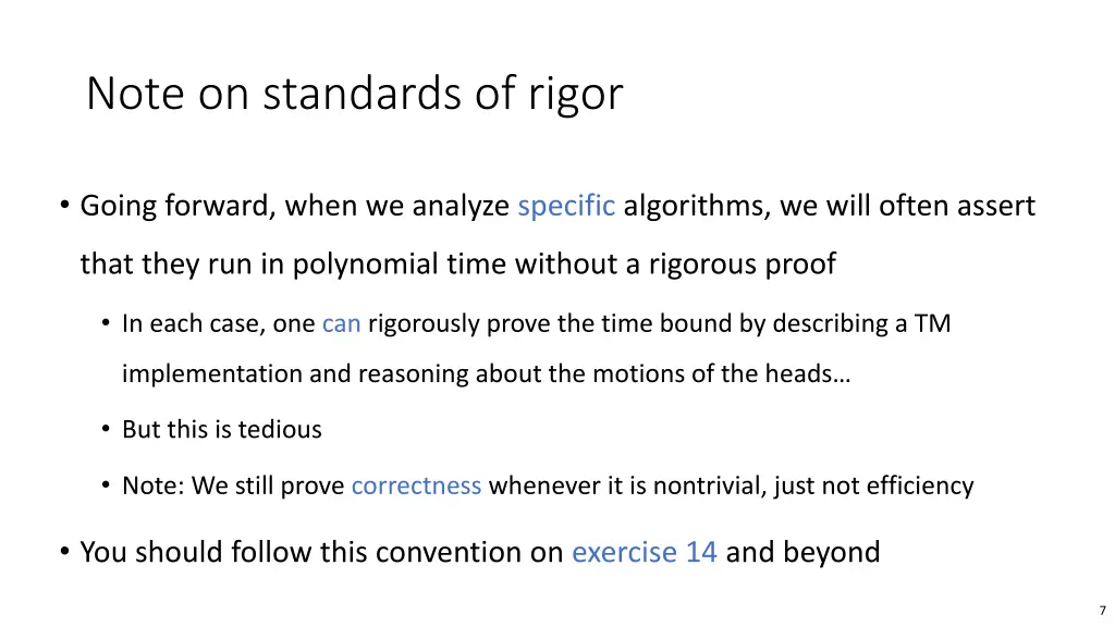 note on standards of rigor