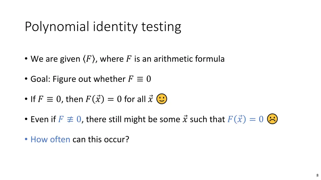 polynomial identity testing 1