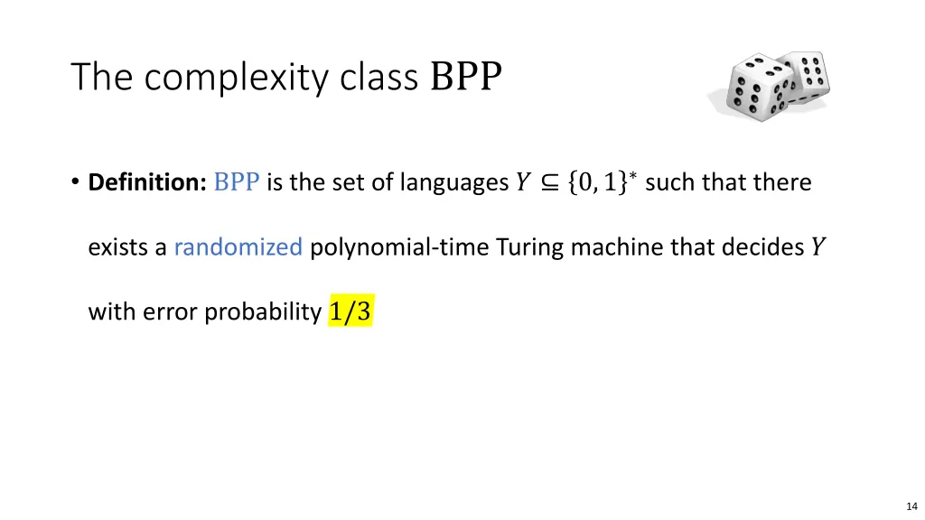 the complexity class bpp