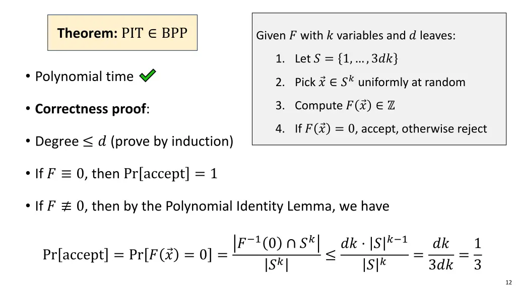 theorem pit bpp