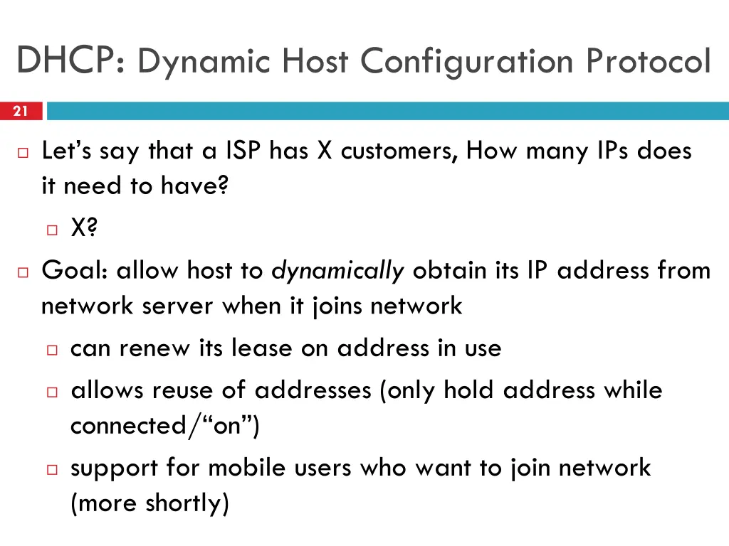 dhcp dynamic host configuration protocol