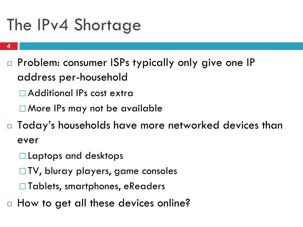 the ipv4 shortage