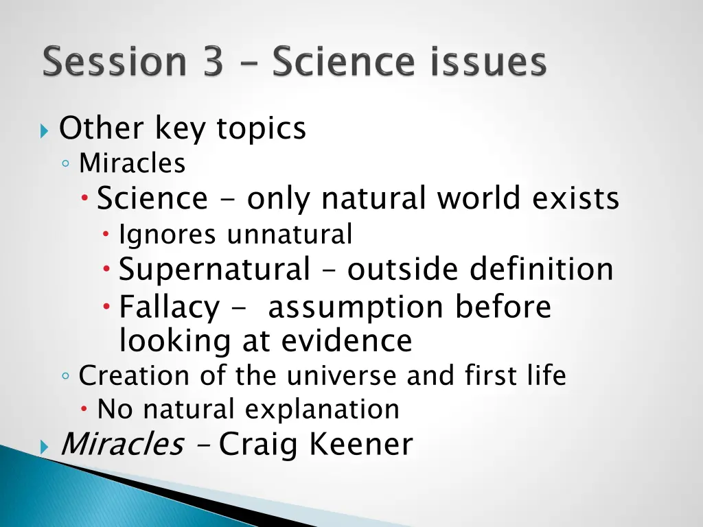 other key topics miracles science only natural